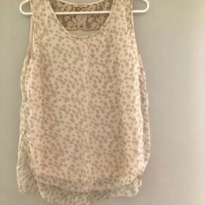 Giusy shirt. Made in Italy 100-% silk tan colors neutral wear under a jacket